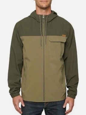 Voyager XL Wind Water Resistant Stretch Forest Night Hooded Windbreaker Jacket